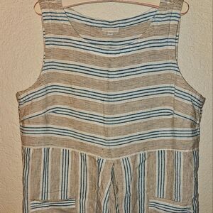 J. Jill Love Linen Striped Sleeveless Shift Dress Relaxed Casual Women XL Petite